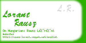 lorant rausz business card